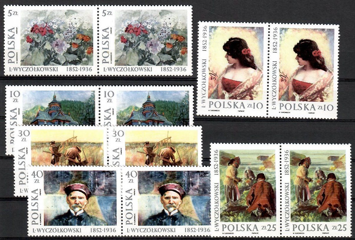 Znaczek Polska 1987 Mi 3082-3087 Fi 2934-2939 Czyste **