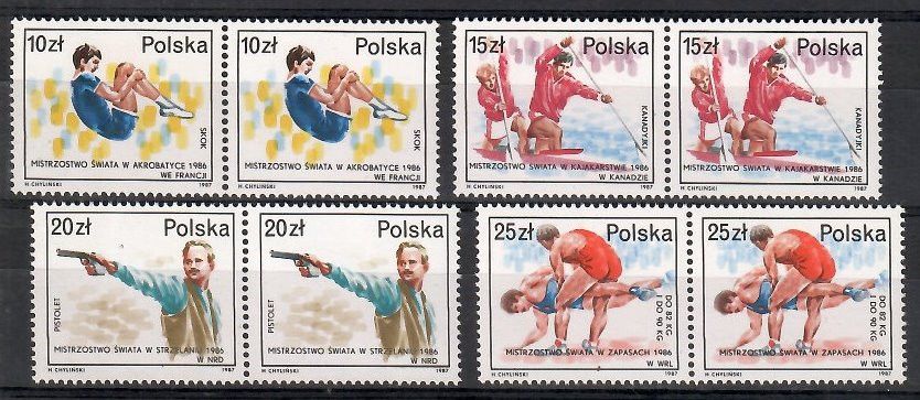 Znaczek Polska 1987 Mi 3118-3121 Fi 2970-2973 Czyste **