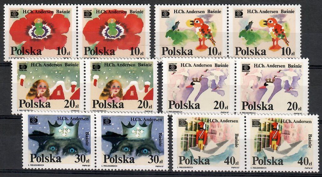 Znaczek Polska 1987 Mi 3125-3130 Fi 2977-2982 Czyste **