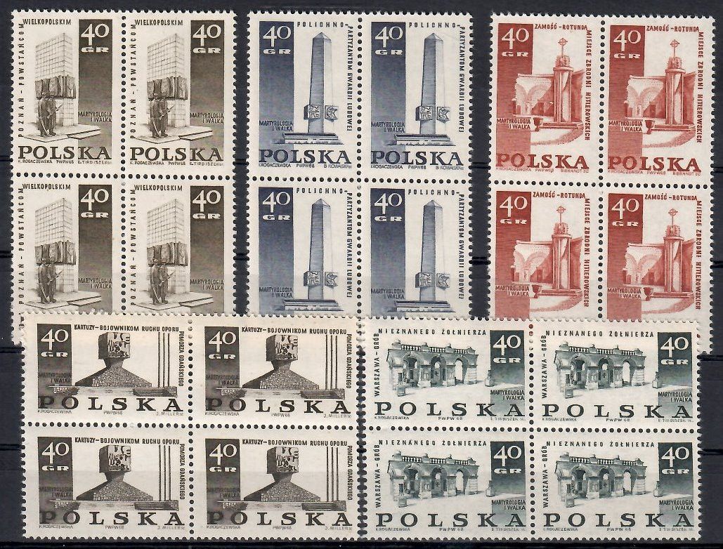 Znaczek Polska 1968 Mi 1885-1889 Fi 1738-1742 Czyste **