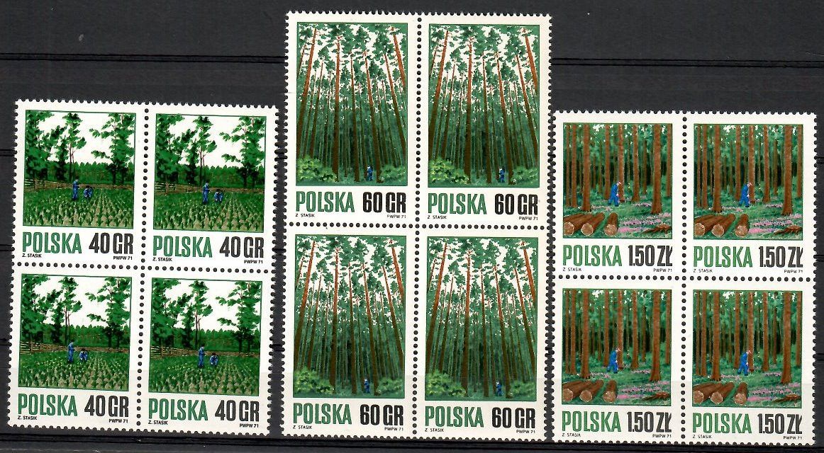 Znaczek Polska 1971 Mi 2067-2069 Fi 1920-1922 Czyste **