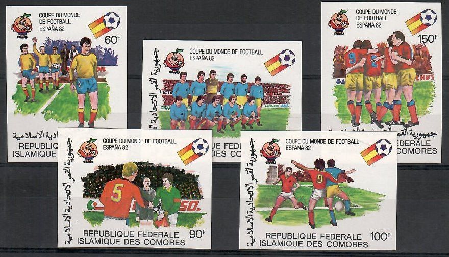 Znaczek Komory 1982 Mi 665-669B Czyste **