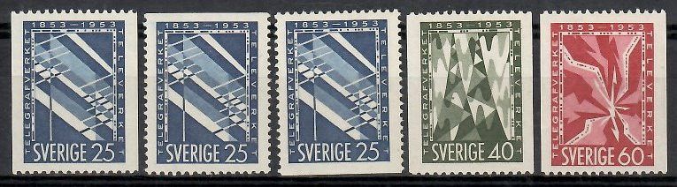 Znaczek Szwecja 1953 Mi 385-387C,Do,Du Czyste **