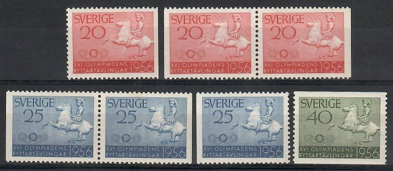 Znaczek Szwecja 1956 Mi 413-415A,Dl,Dr Czyste **