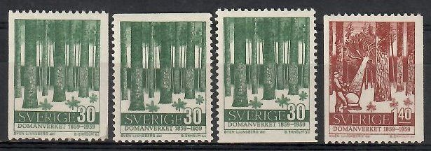 Znaczek Szwecja 1959 Mi 451-452C,Do,Du Czyste **