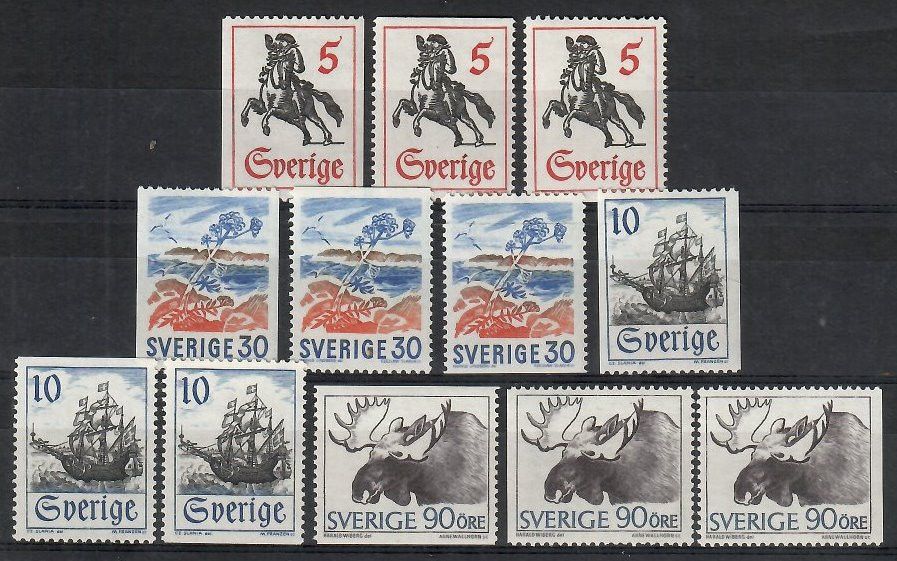 Znaczek Szwecja 1967 Mi 590-593A,C,Do,Du,Dl,Dr Czyste **
