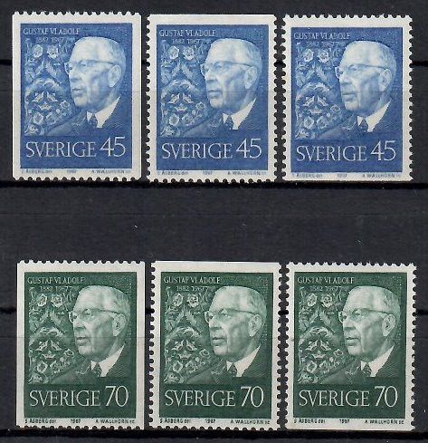 Znaczek Szwecja 1967 Mi 594-595C,Do,Du Czyste **