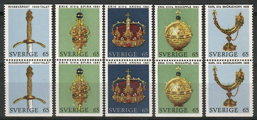 Znaczek Szwecja 1971 Mi 723-727Do,Du Czyste **