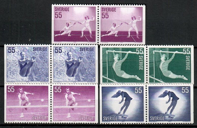 Znaczek Szwecja 1972 Mi 737-741Dl,Dr Czyste **