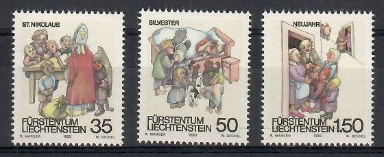 Znaczek Liechtenstein 1990 Mi 1008-1010 Czyste **