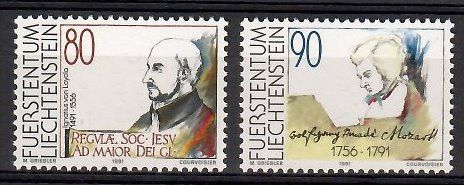 Znaczek Liechtenstein 1991 Mi 1013-1014 Czyste **