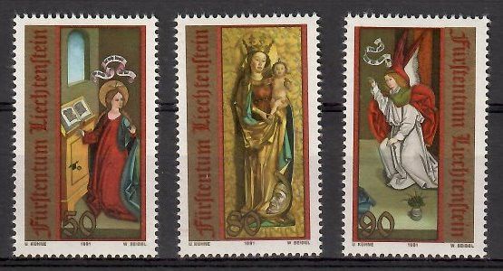 Znaczek Liechtenstein 1991 Mi 1027-1029 Czyste **