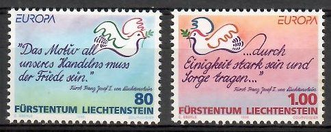 Znaczek Liechtenstein 1995 Mi 1103-1104 Czyste **