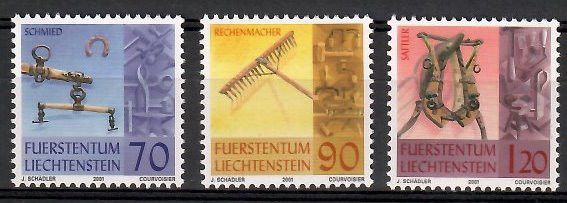 Znaczek Liechtenstein 2001 Mi 1278-1280 Czyste **
