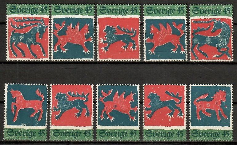 Znaczek Szwecja 1974 Mi 876-885 Czyste **