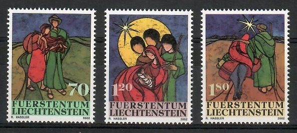 Znaczek Liechtenstein 2002 Mi 1304-1306 Czyste **