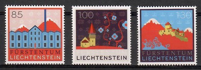 Znaczek Liechtenstein 2008 Mi 1475-1477 Czyste **