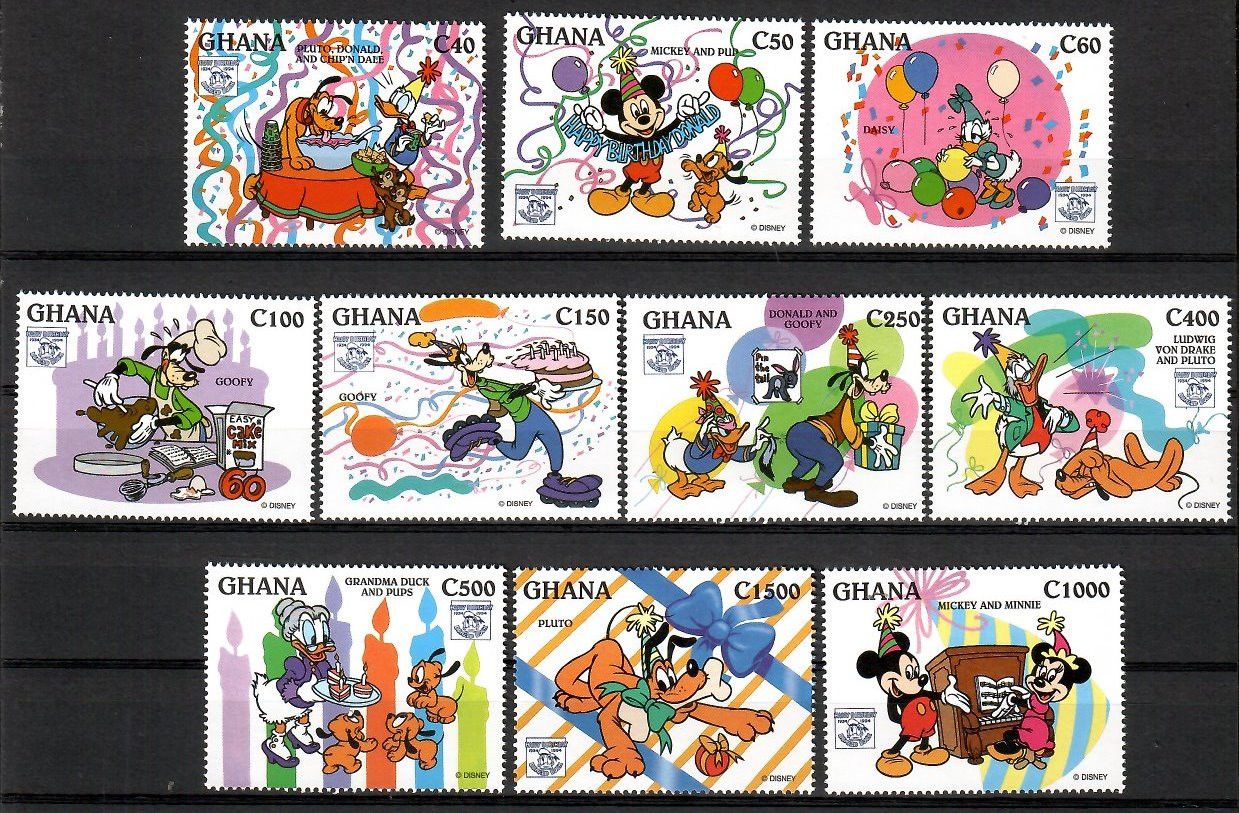 Znaczek Ghana 1995 Mi 2121-2130 Czyste **
