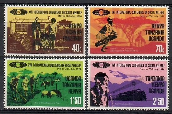Znaczek Brytyjska Afryka Wschodnia 1974 Mi 275-278 Czyste **