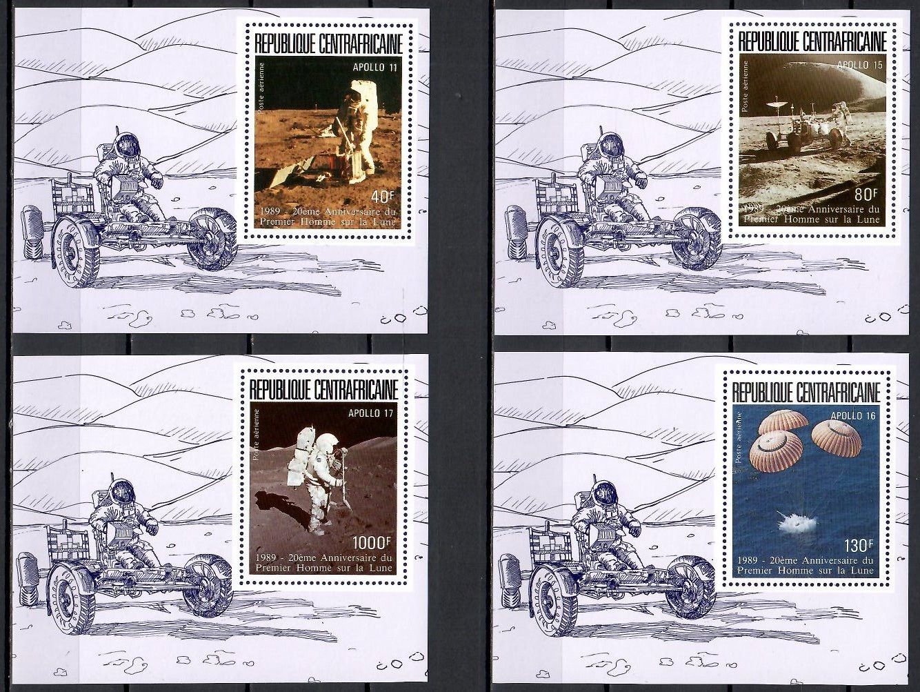 Znaczek Republika Środkowoafrykańska 1989 Mi lx 1377-1380 Czyste **