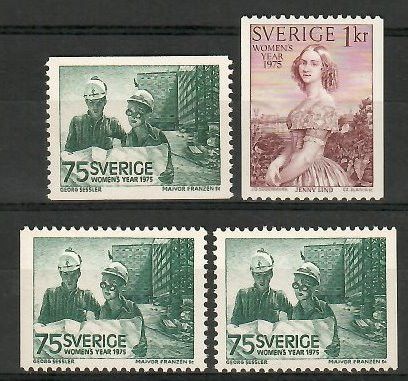 Znaczek Szwecja 1975 Mi 892-893A,Dl,Dr,C Czyste **