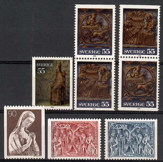 Znaczek Szwecja 1975 Mi 926-931C,Do,Du,D Czyste **