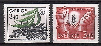 Znaczek Szwecja 1986 Mi 1407-1408 Czyste **