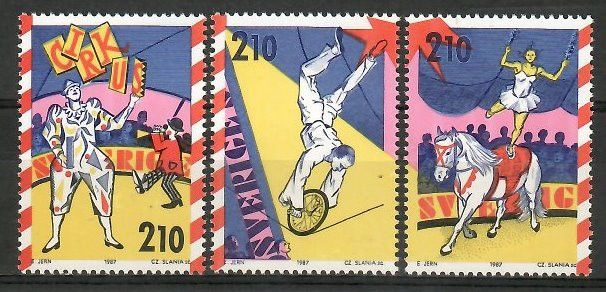 Znaczek Szwecja 1987 Mi 1450-1452 Czyste **