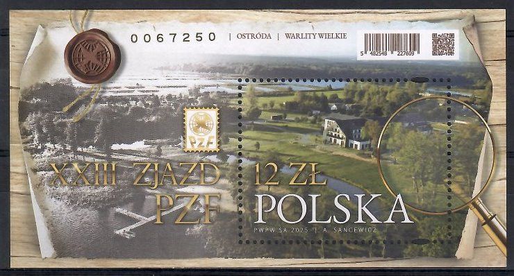 Znaczek Polska 2025 Mi bl 355 Fi bl 393 Czyste **