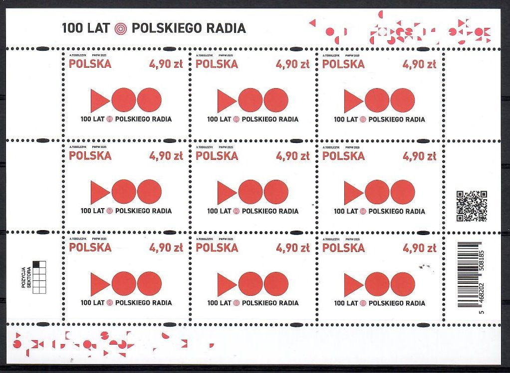 Znaczek Polska 2025 Mi ark 5618 Fi ark 5468 Czyste **