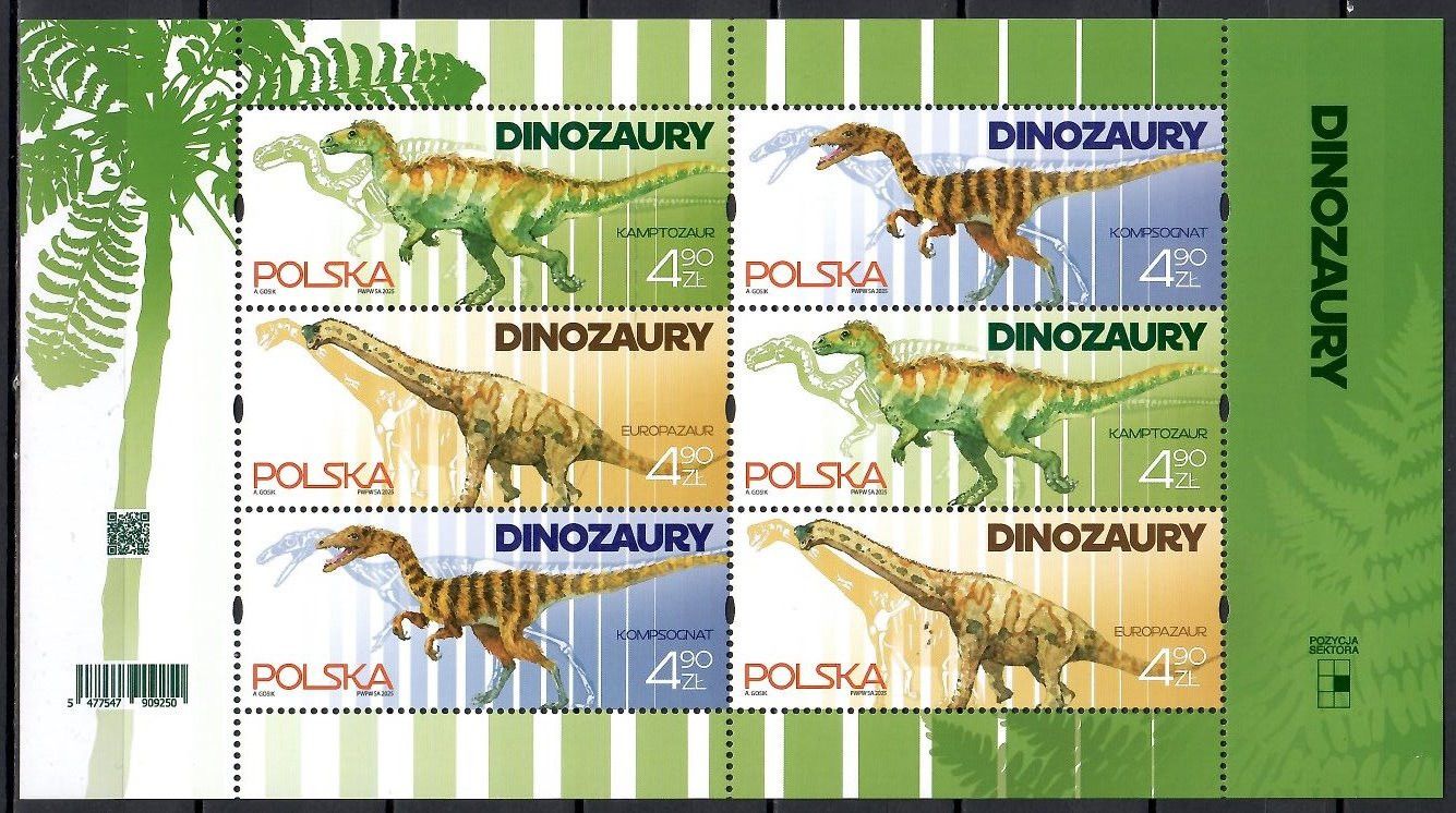 Znaczek Polska 2025 Mi ark 5627-5629 Fi ark 5477-5479 Czyste **