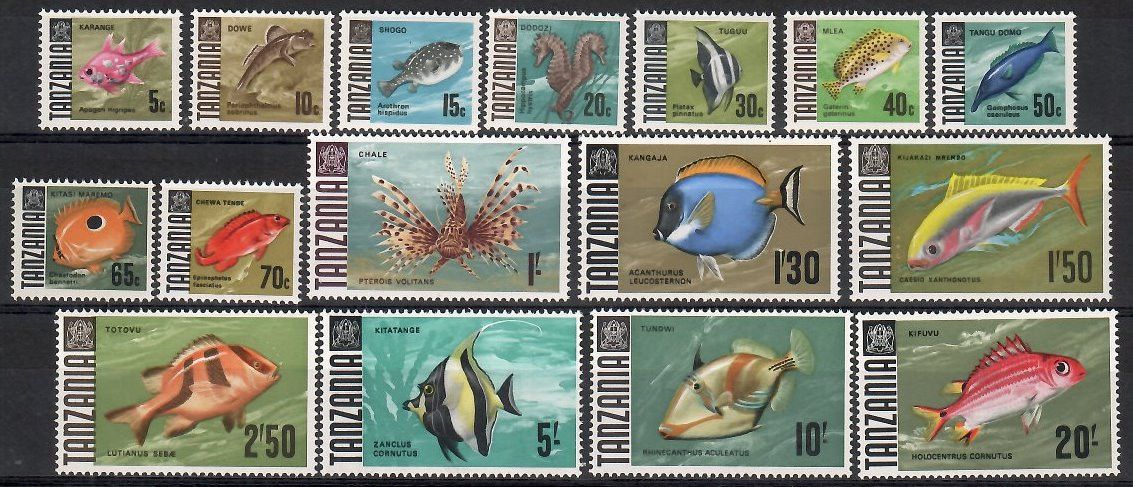 Znaczek Tanzania 1967 Mi 19-34 Czyste **