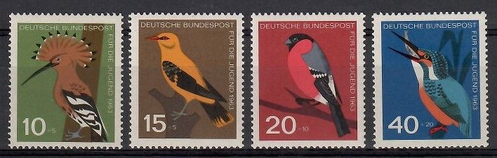 Znaczek Niemcy 1963 Mi 401-404 Czyste **