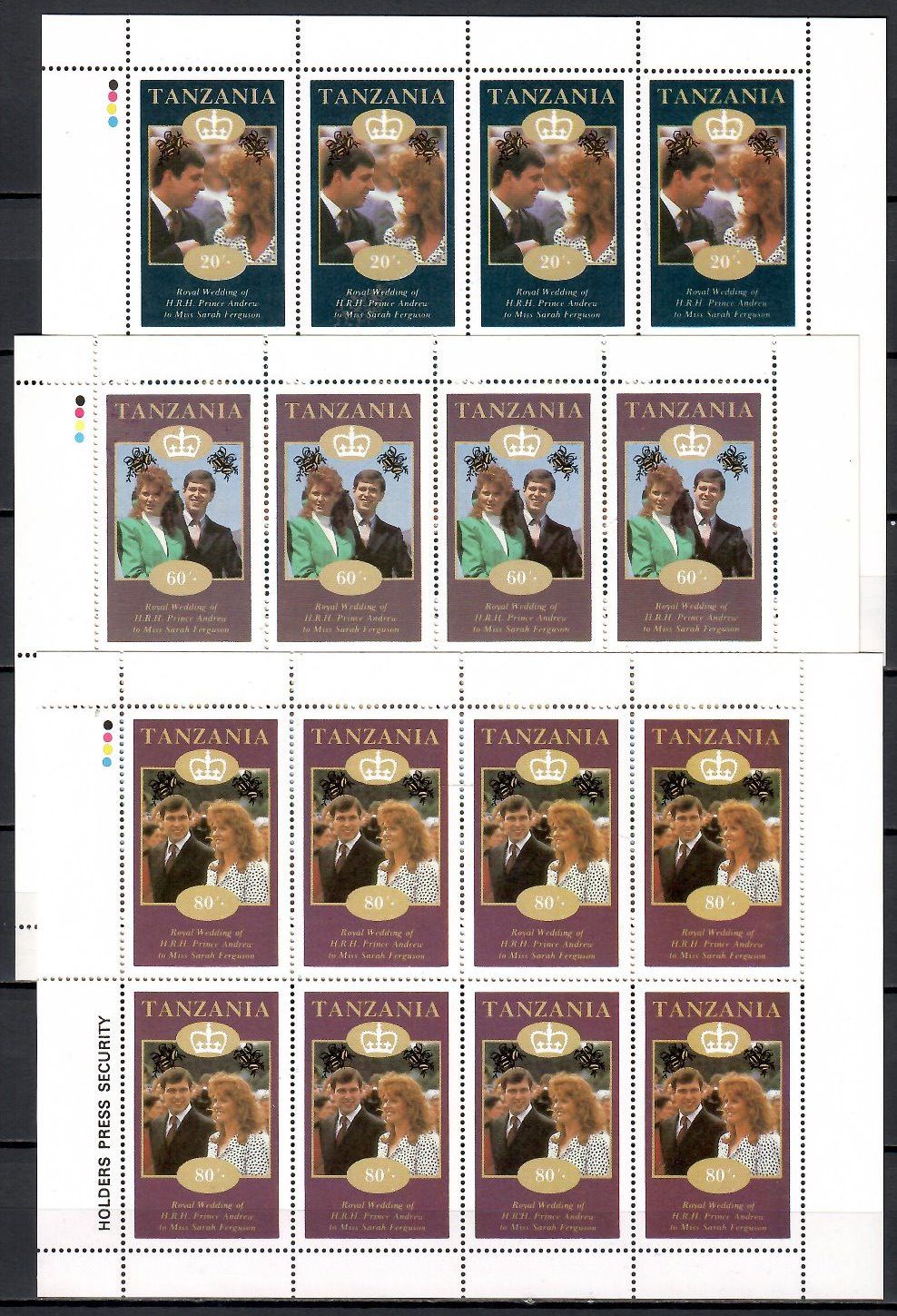 Znaczek Tanzania 1986 Mi ark B381-D381 Czyste **