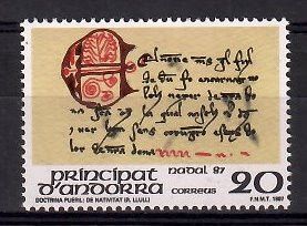 Znaczek Andora (hiszpańska) 1987 Mi 198 Czyste **