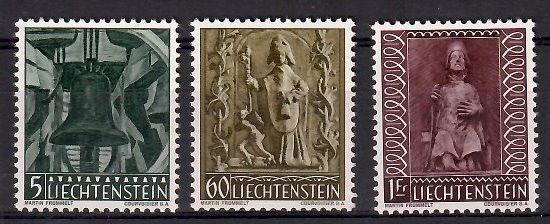 Znaczek Liechtenstein 1959 Mi 386-388 Czyste **