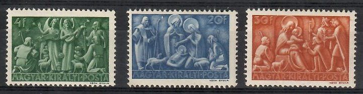 Znaczek Węgry 1943 Mi 742-744 Czyste **