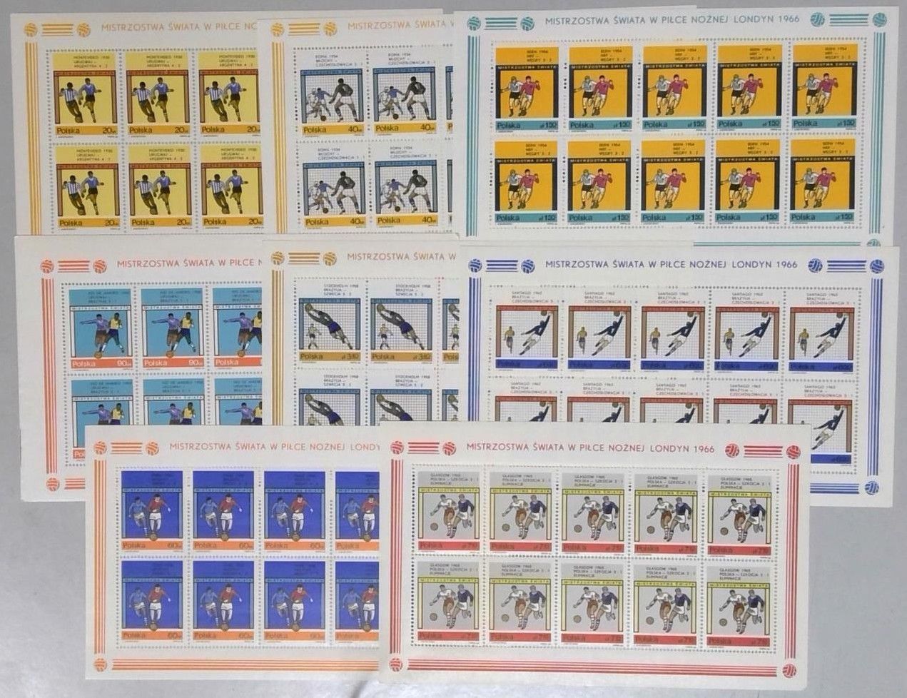 Znaczek Polska 1966 Mi ark 1665-1672 Fi ark 1516-1523 Czyste **