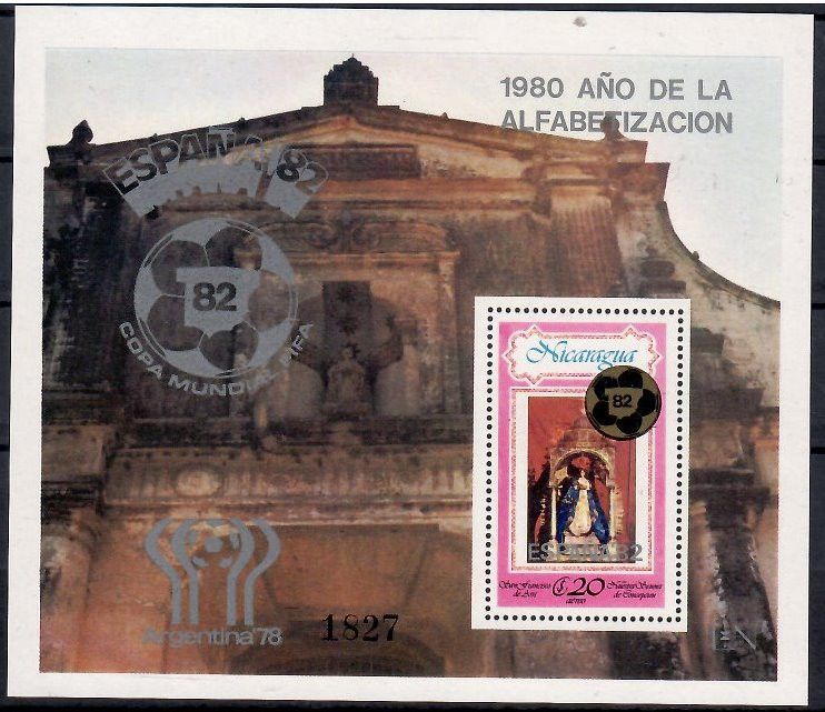 Znaczek Nikaragua 1980 Mi bl 123a Czyste **