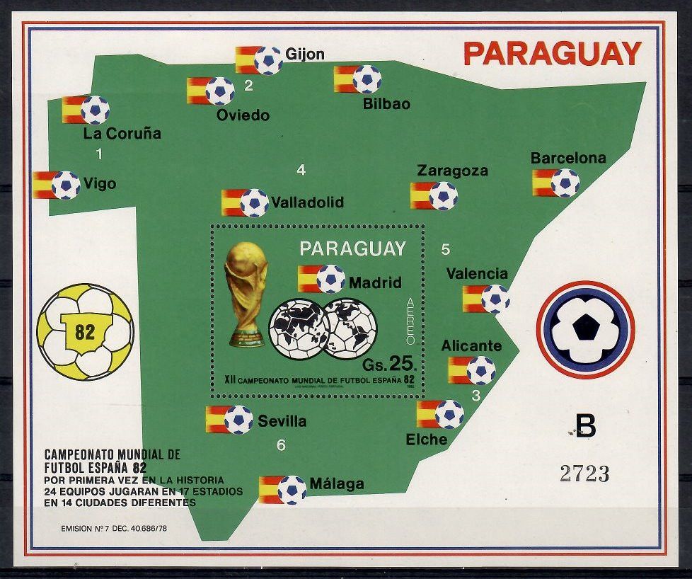 Znaczek Paragwaj 1982 Mi bl 377 Czyste **
