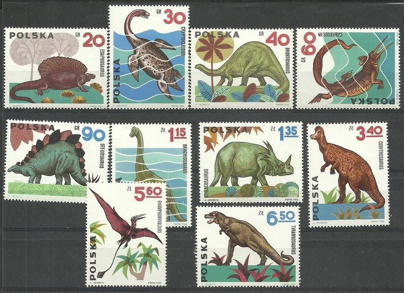 Znaczek Polska 1965 Mi 1570-1579 Fi 1421-1430 Czyste **