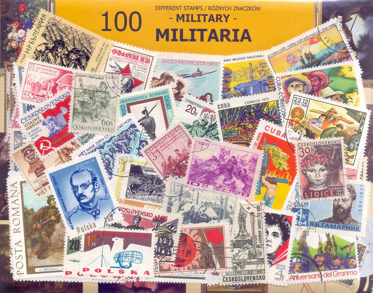 Znaczek 100 - MILITARIA 100 znaczków znaczków