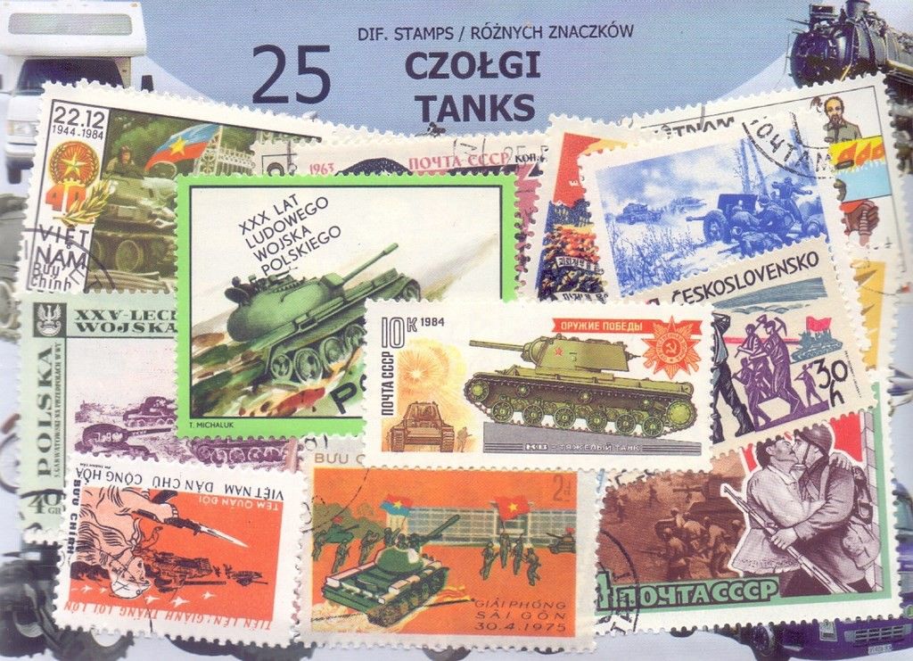 Znaczek 25 - CZOŁGI 25 znaczków znaczków