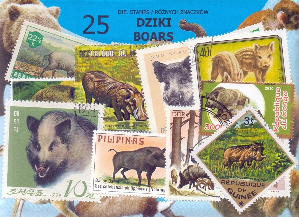 Znaczek 25 - DZIKI 25 znaczków znaczków