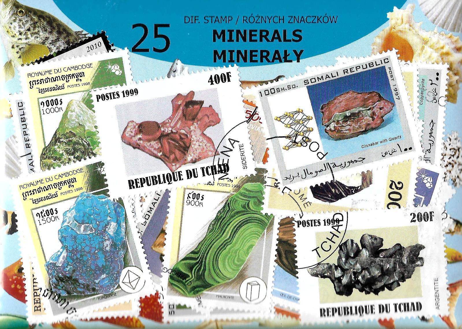 Znaczek 25 - MINERAŁY 25 znaczków znaczków