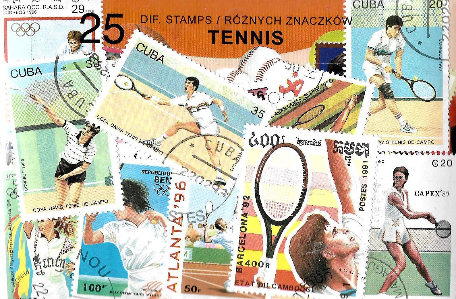 Znaczek 25 - TENIS 25 znaczków znaczków