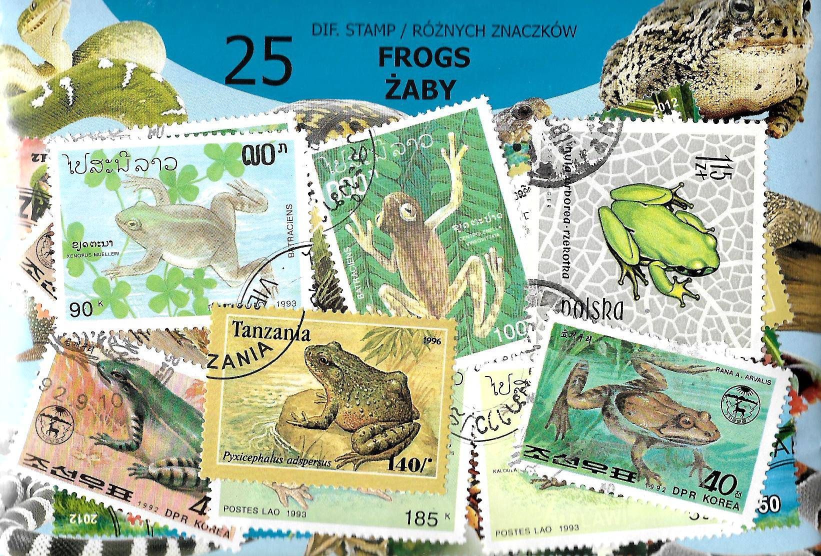 Znaczek 25 - ŻABY 25 znaczków znaczków
