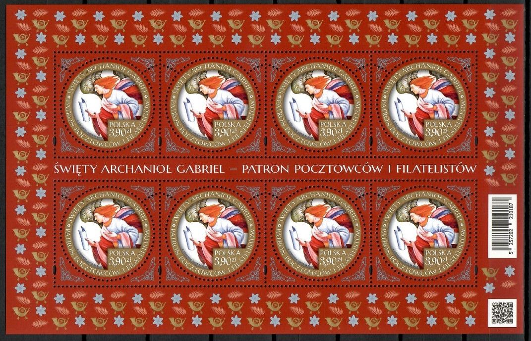 Znaczek Polska 2022 Mi ark 5407A Fi ark 5257B Czyste **