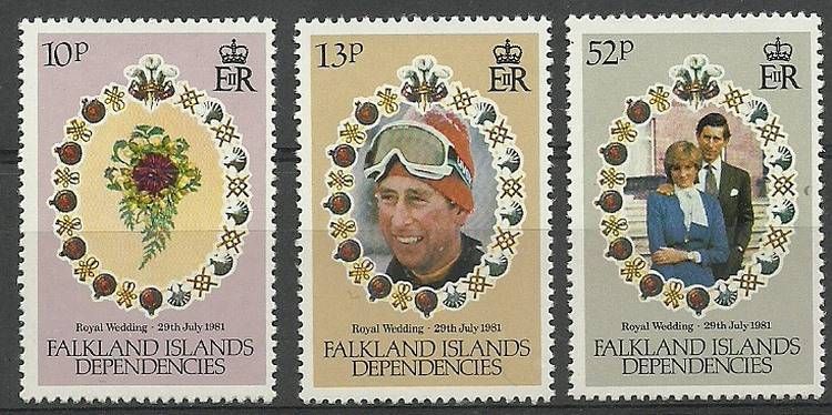 Znaczek Dependencja Falklandów 1981 Mi 99-101 Czyste **