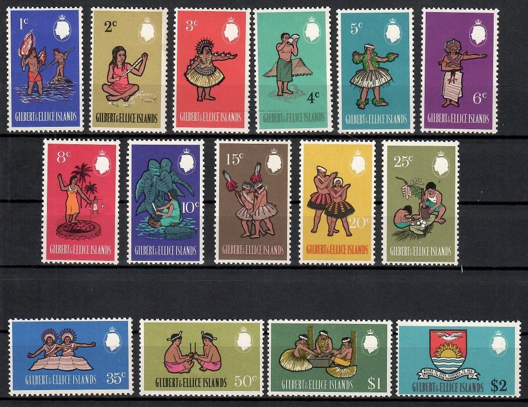 Znaczek Wyspy Gilberta i Ellice 1968 Mi 130-144 Czyste **
